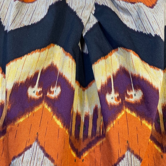 Adrianna Papell Womens 4P Burnt Orange Chevron Mini Dress Lined Pockets Pullover - Picture 13 of 16